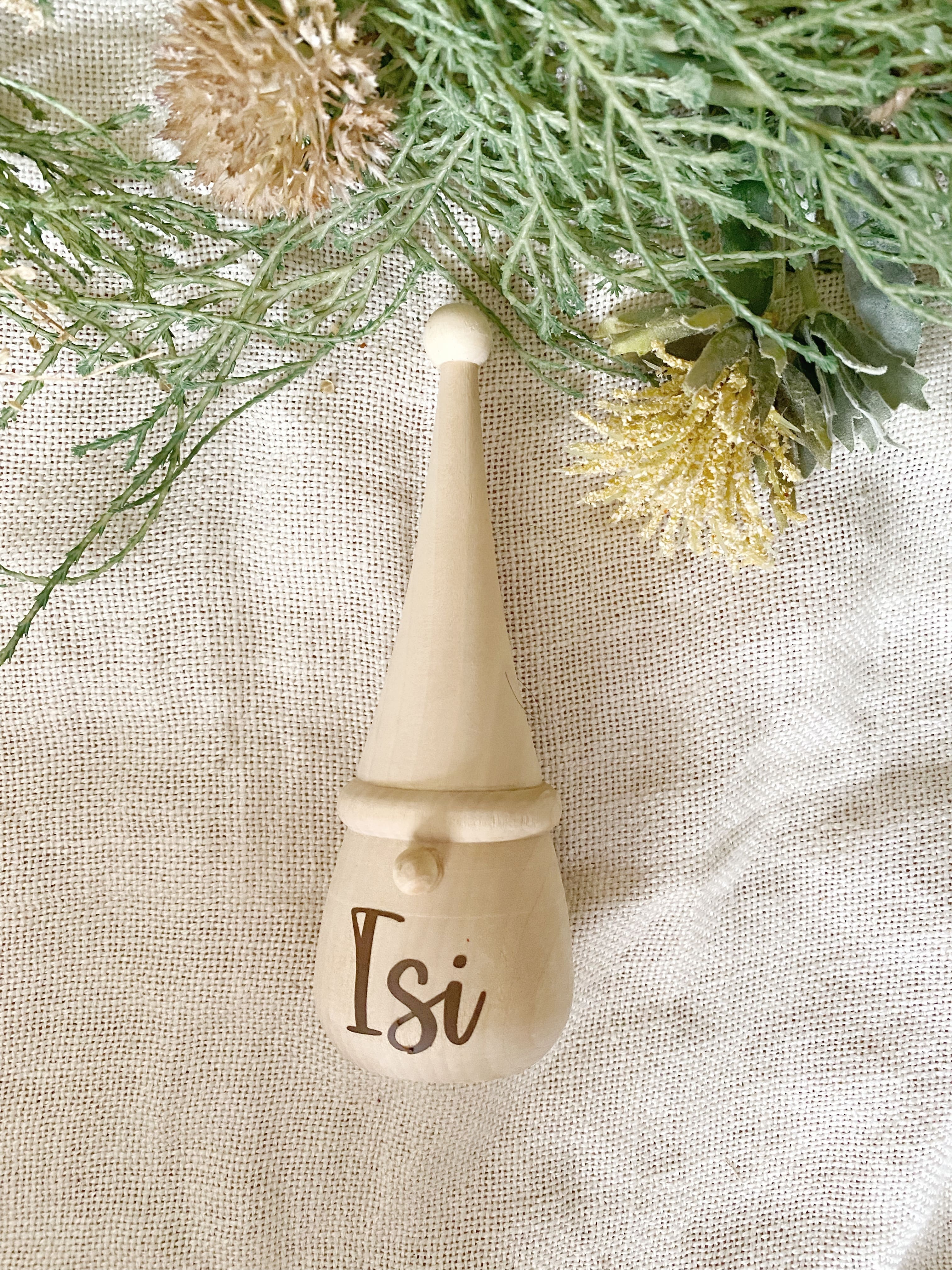 gnomo de navidad personalizado de madera