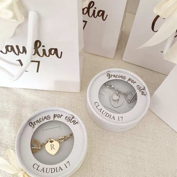 pulsera de acero inoxidable personalizada con inicial