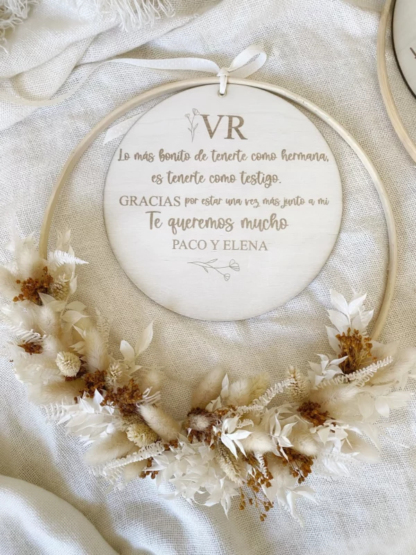 bastidor personalizado para testigo de boda