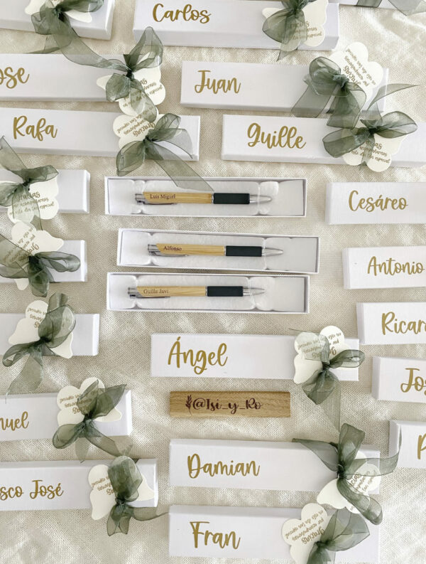 bolígrafo personalizado para eventos, bodas, comuniones y bautizos.