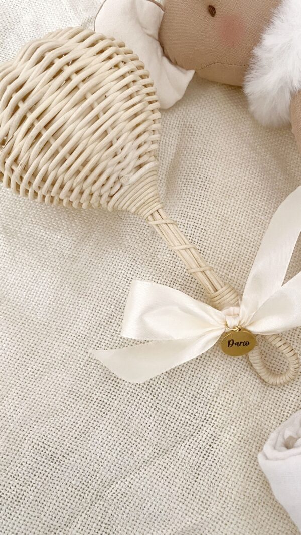 sonajero de ratan personalizado para bebes