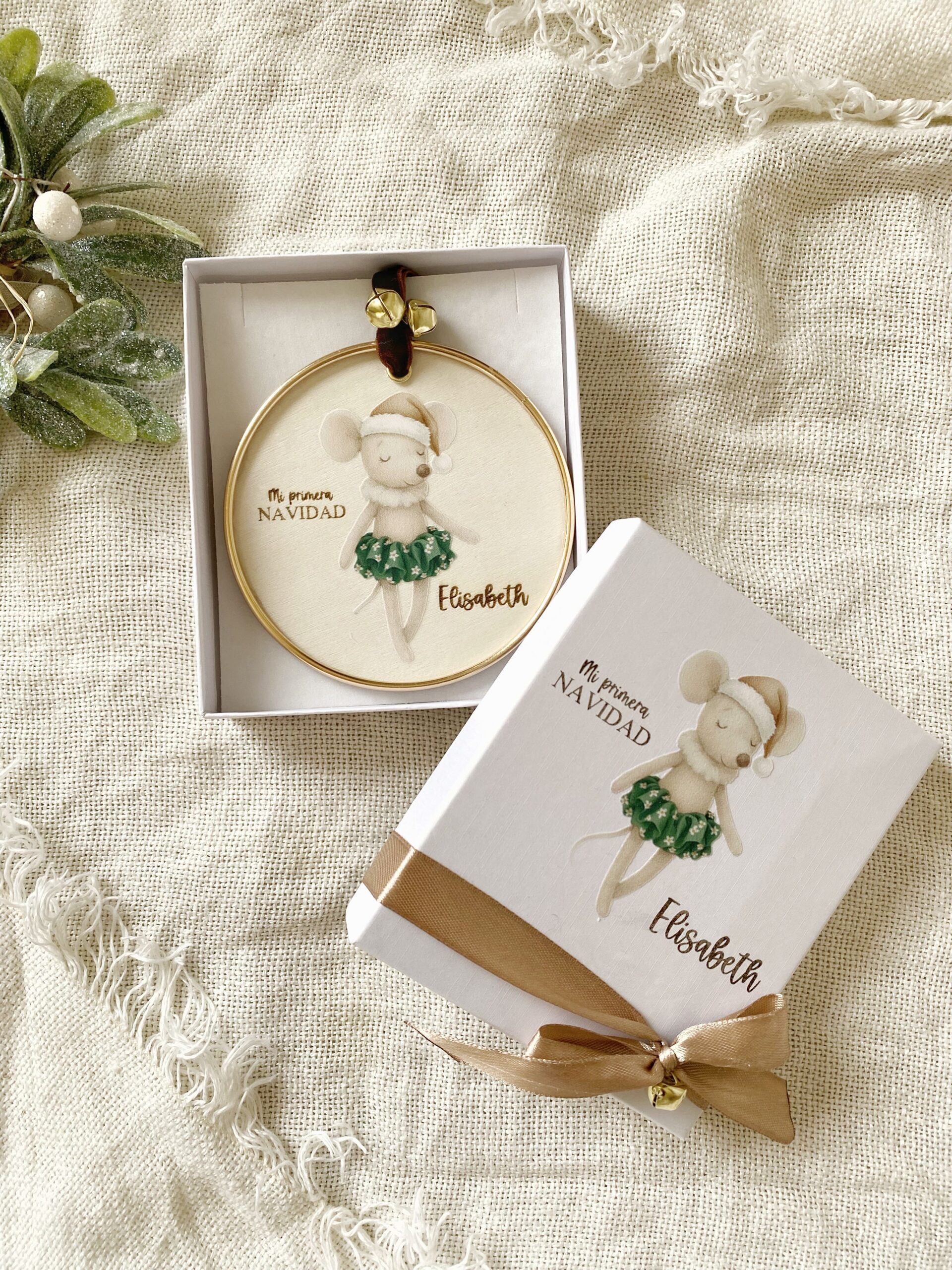 Adorno navideño niño con mensaje