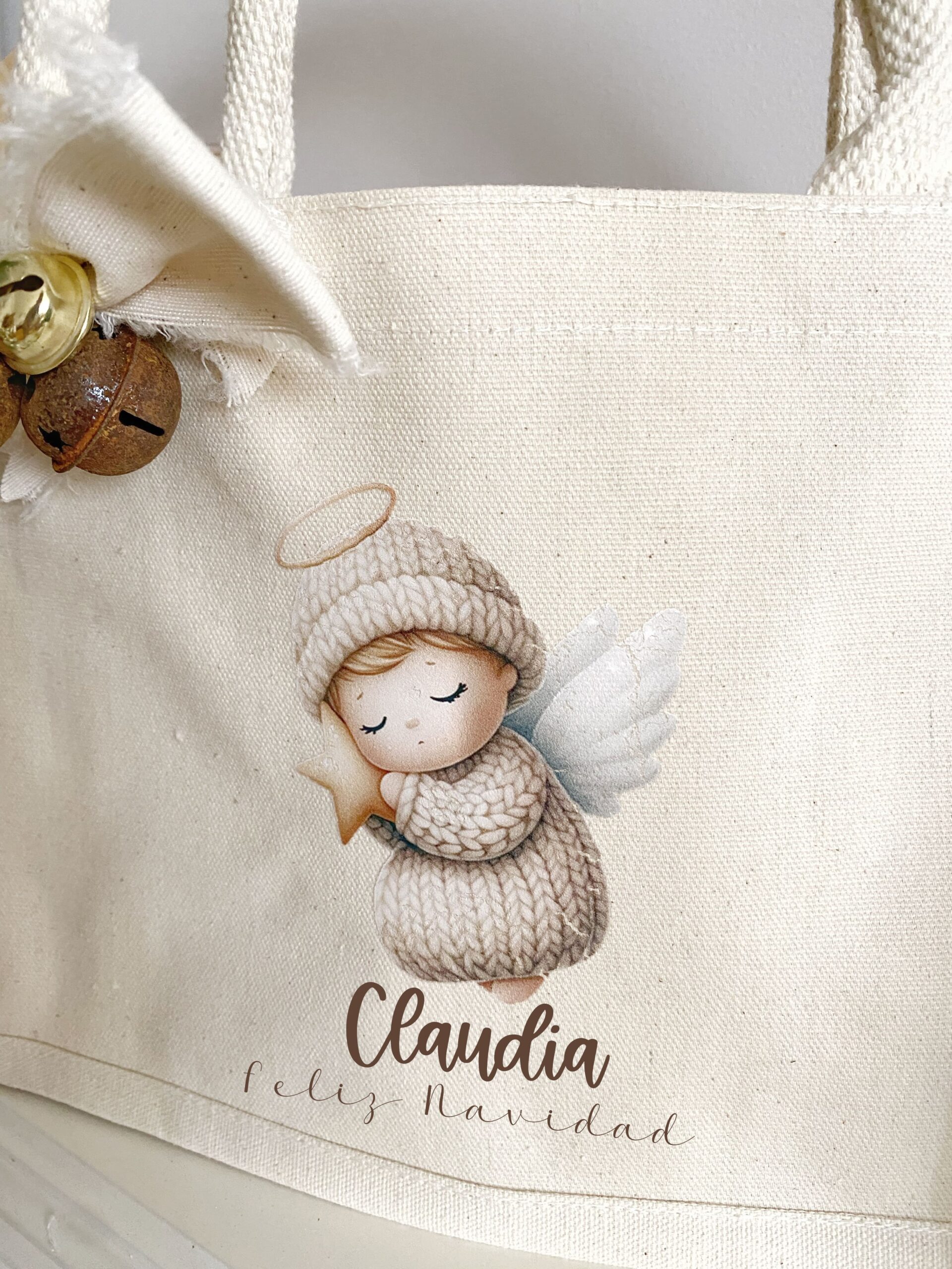 Bolsa tela Navidad infantil nombre