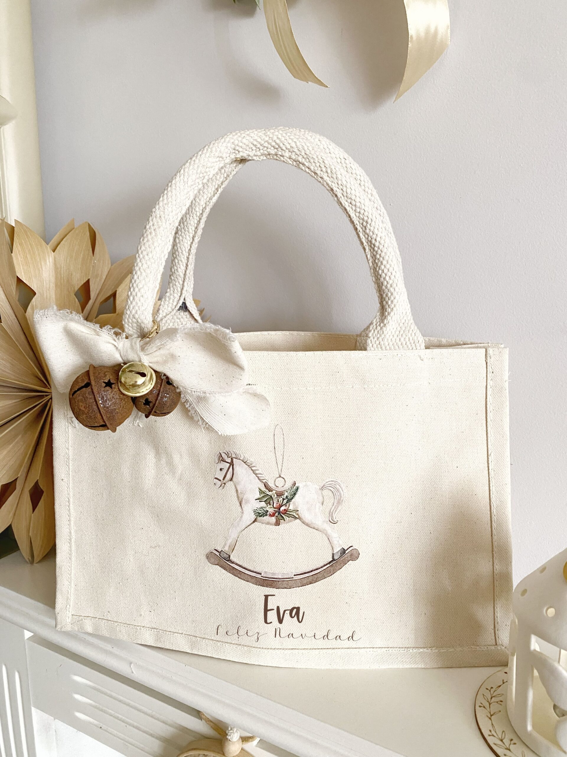 Bolsa tela personalizada con diseño Navidad