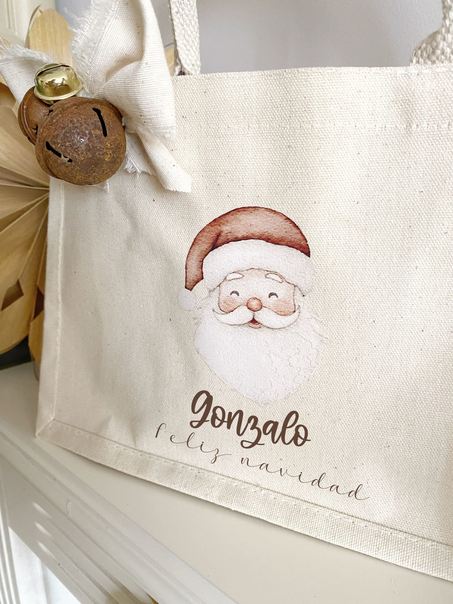 Bolsa tela Papá Noel personalizada niño