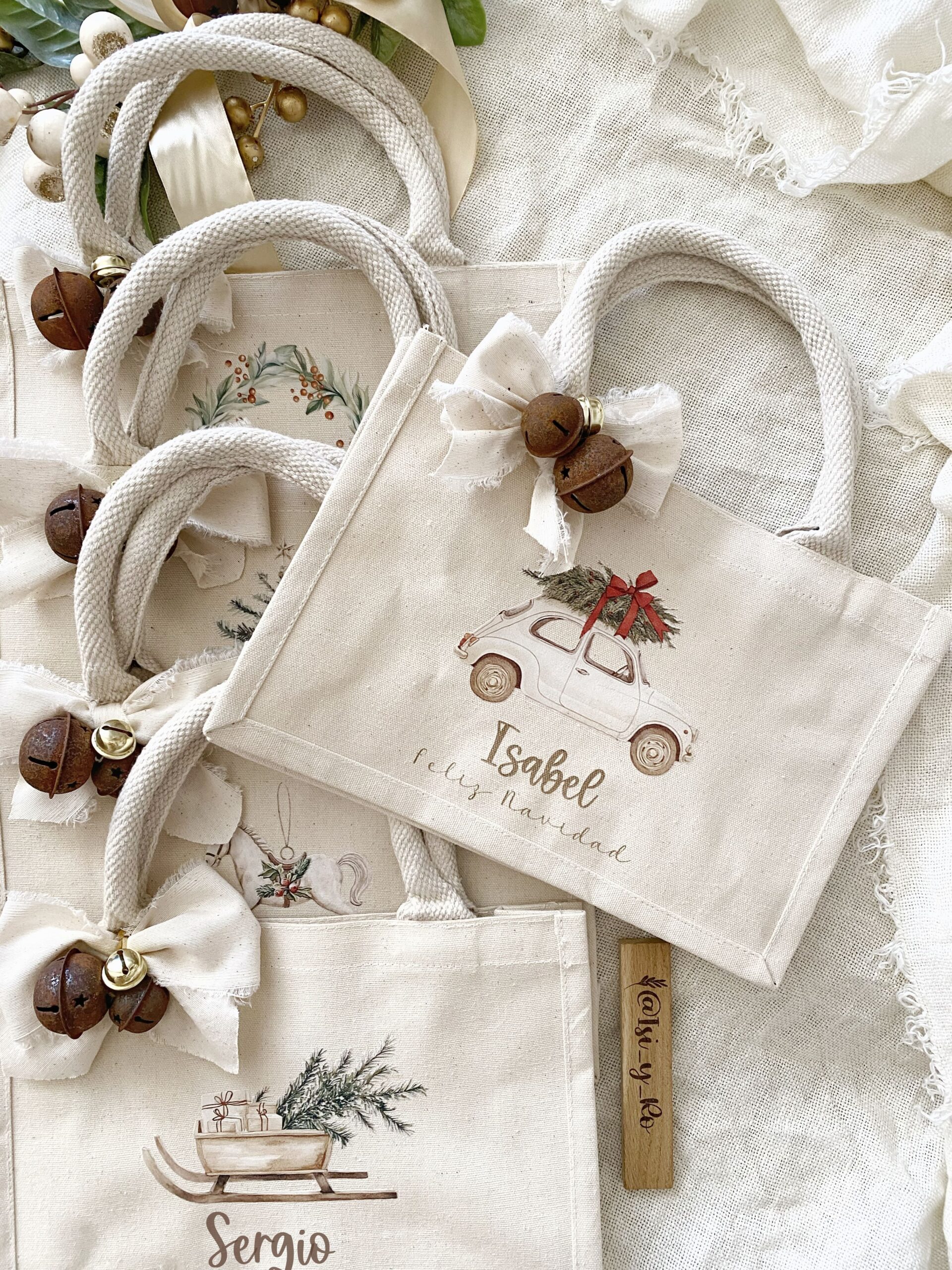 Bolsa regalo Reyes personalizada tela