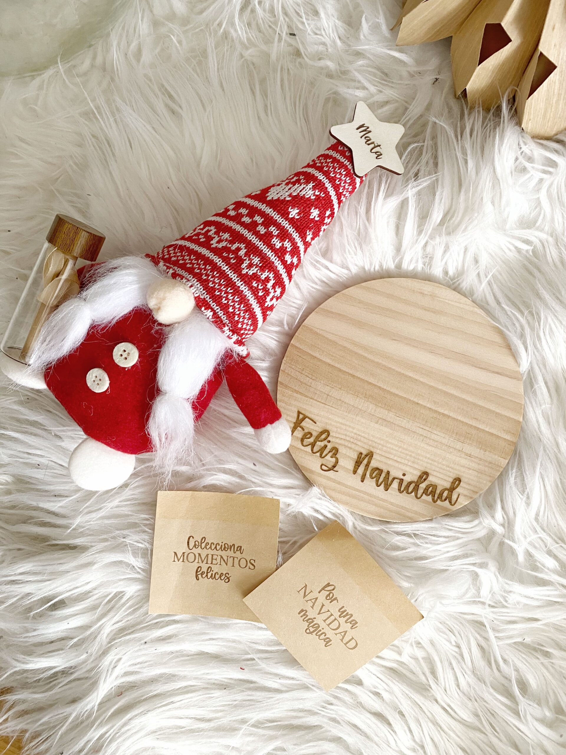 gnomo de la suerte navideño personalizable