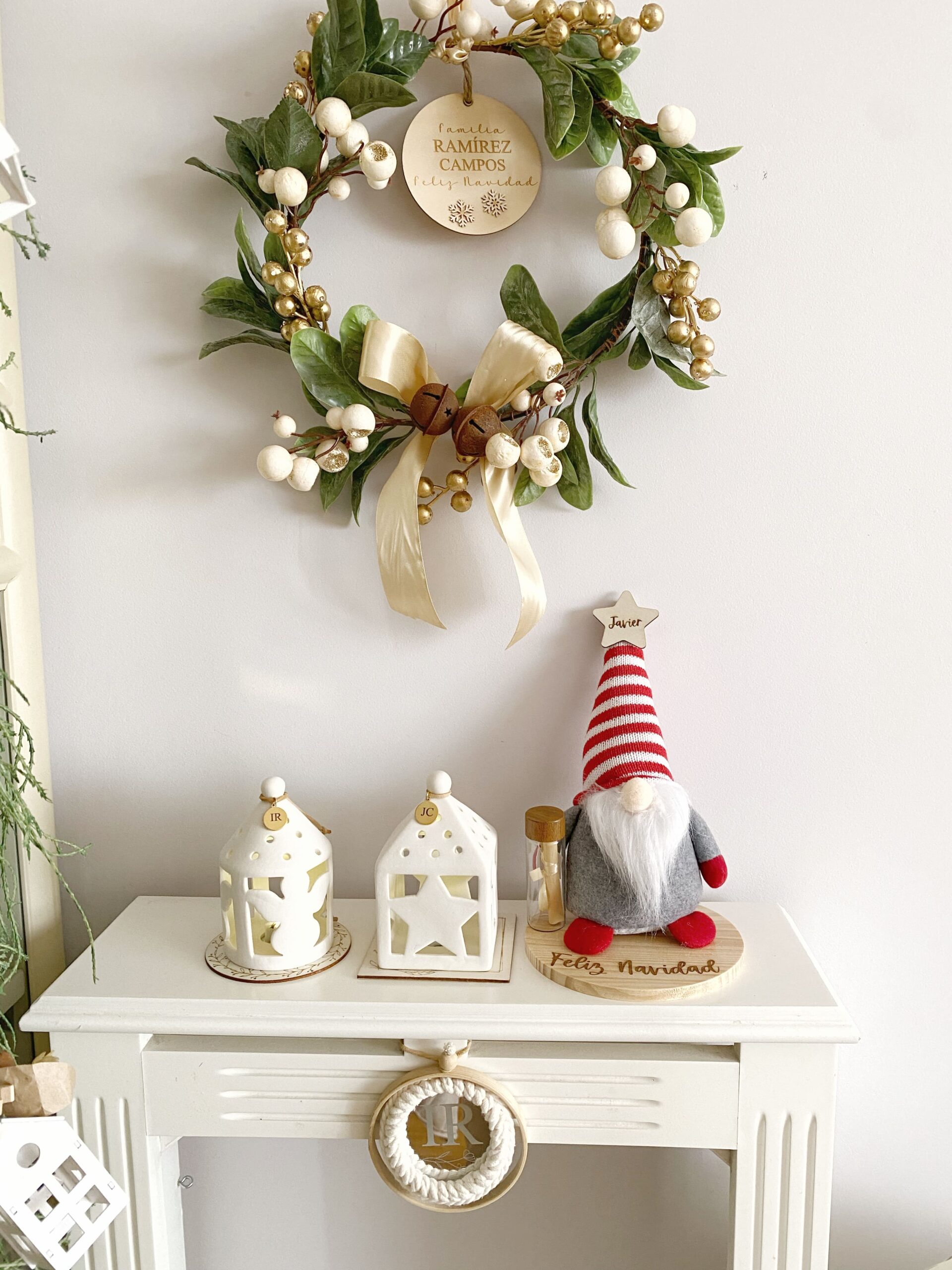 gnomo navideño con recuerdo personalizado