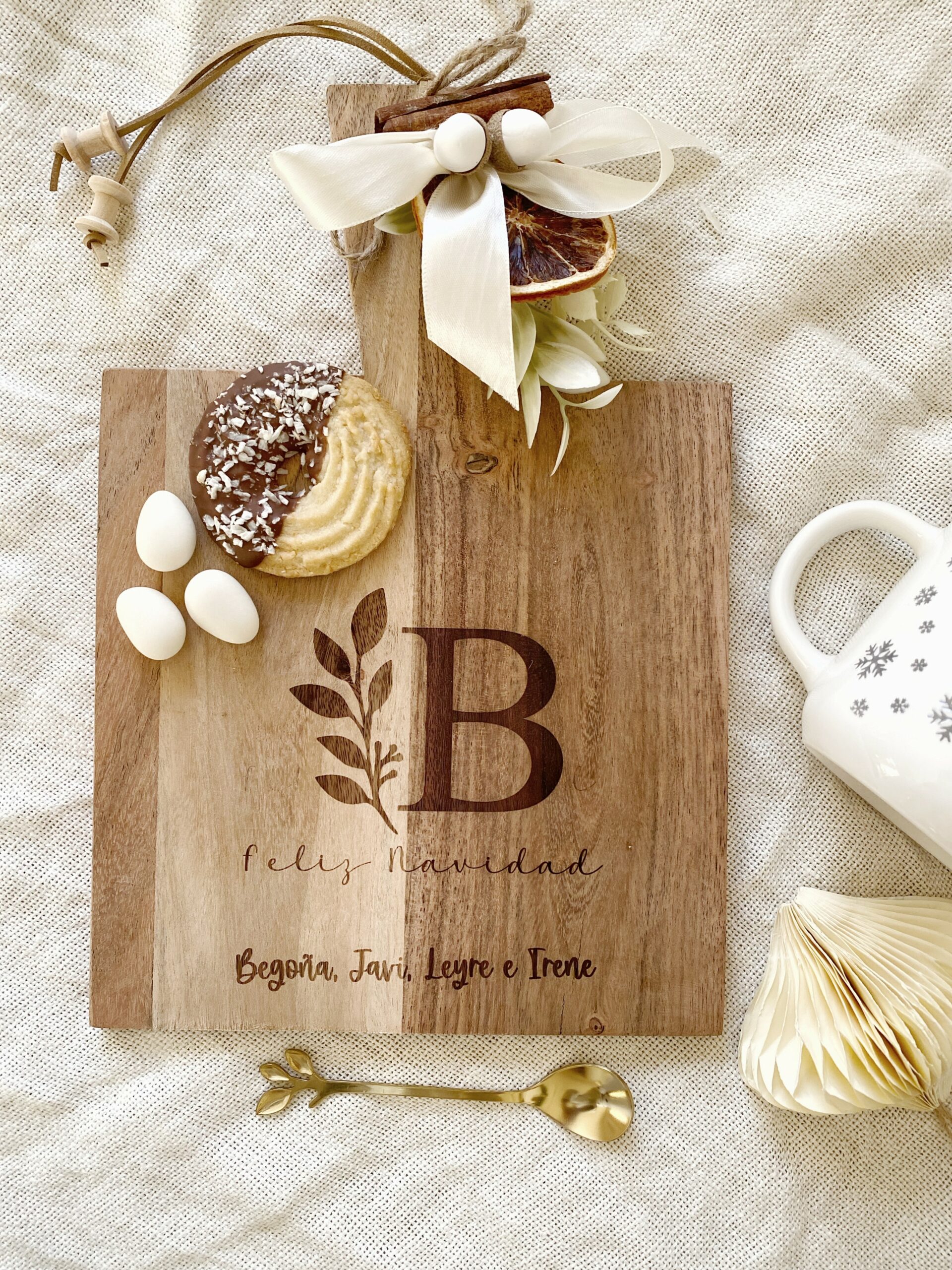 tabla de cortar navideña personalizada