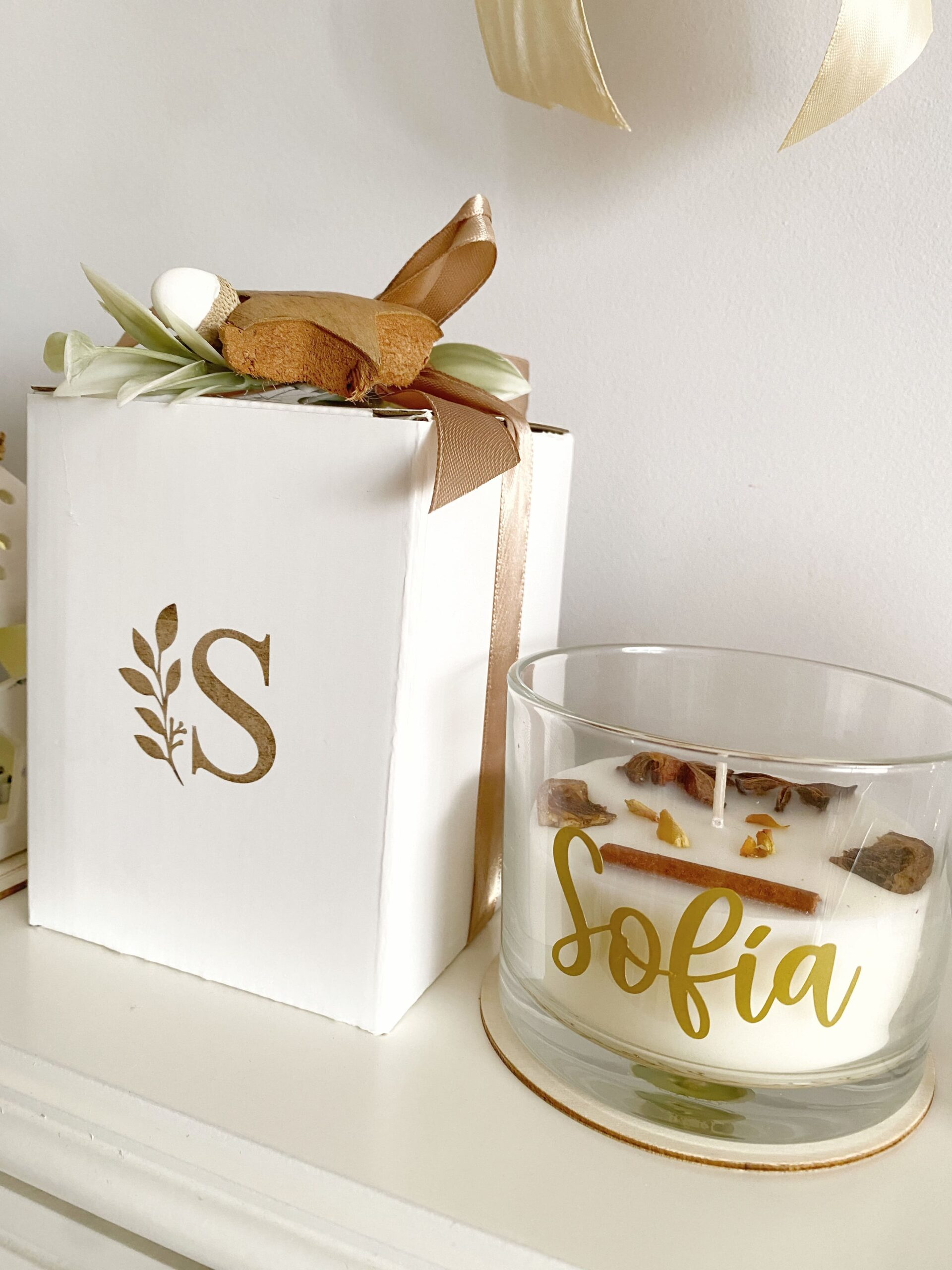 Vela de cera de soja personalizada para regalo de empresa navideño