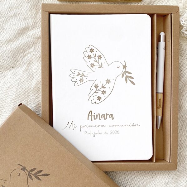 cuaderno libro de firmas personalizado para comunion