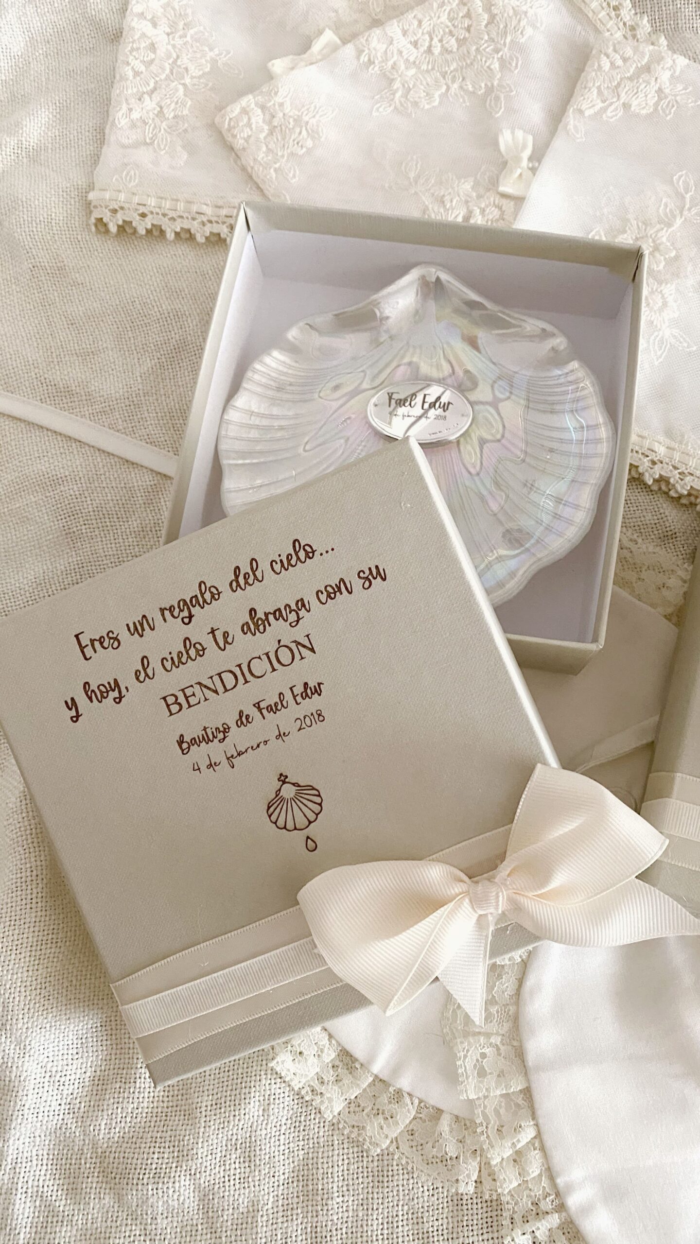 Concha bautismal personalizada