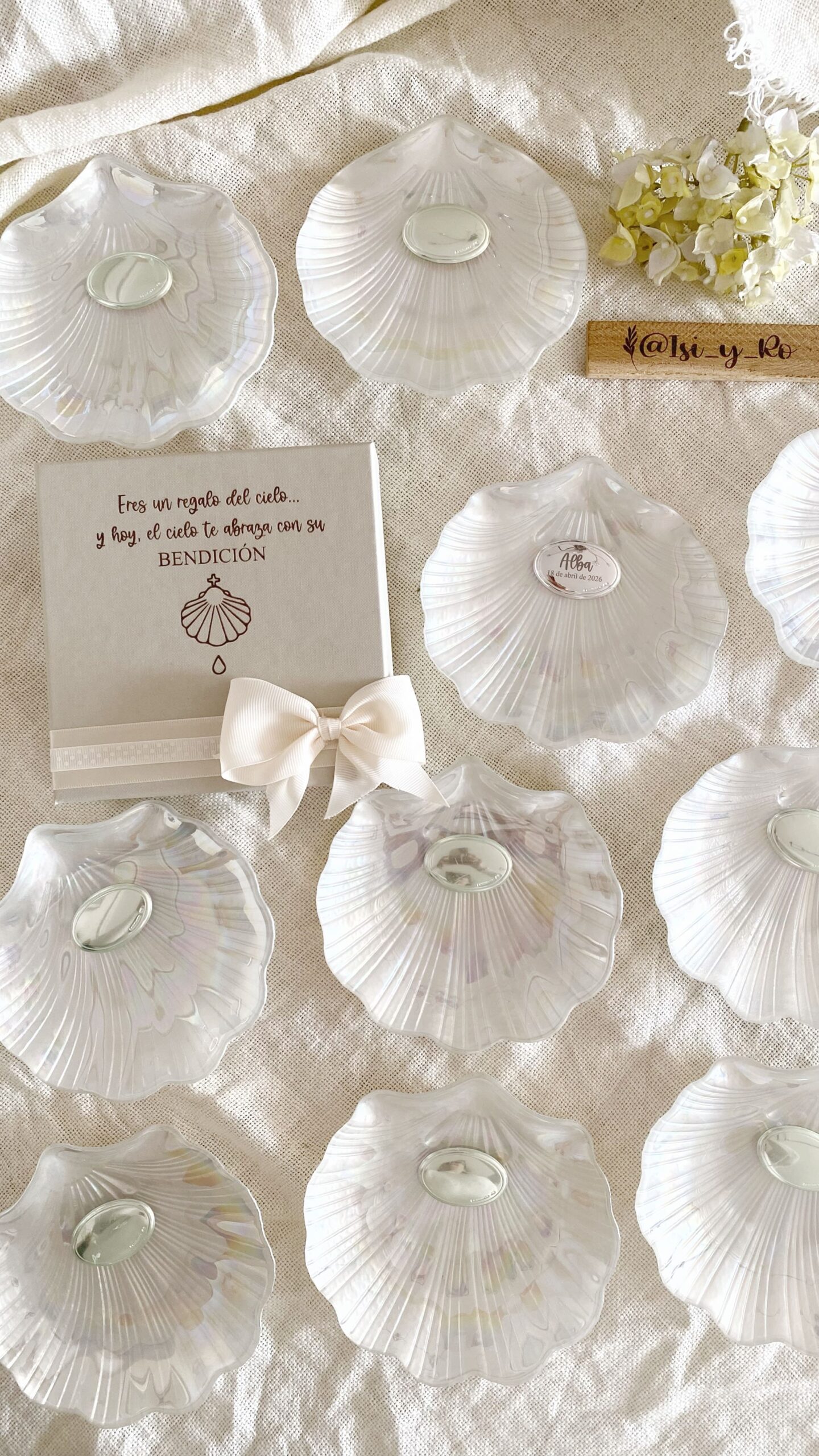 concha bautismal personalizada
